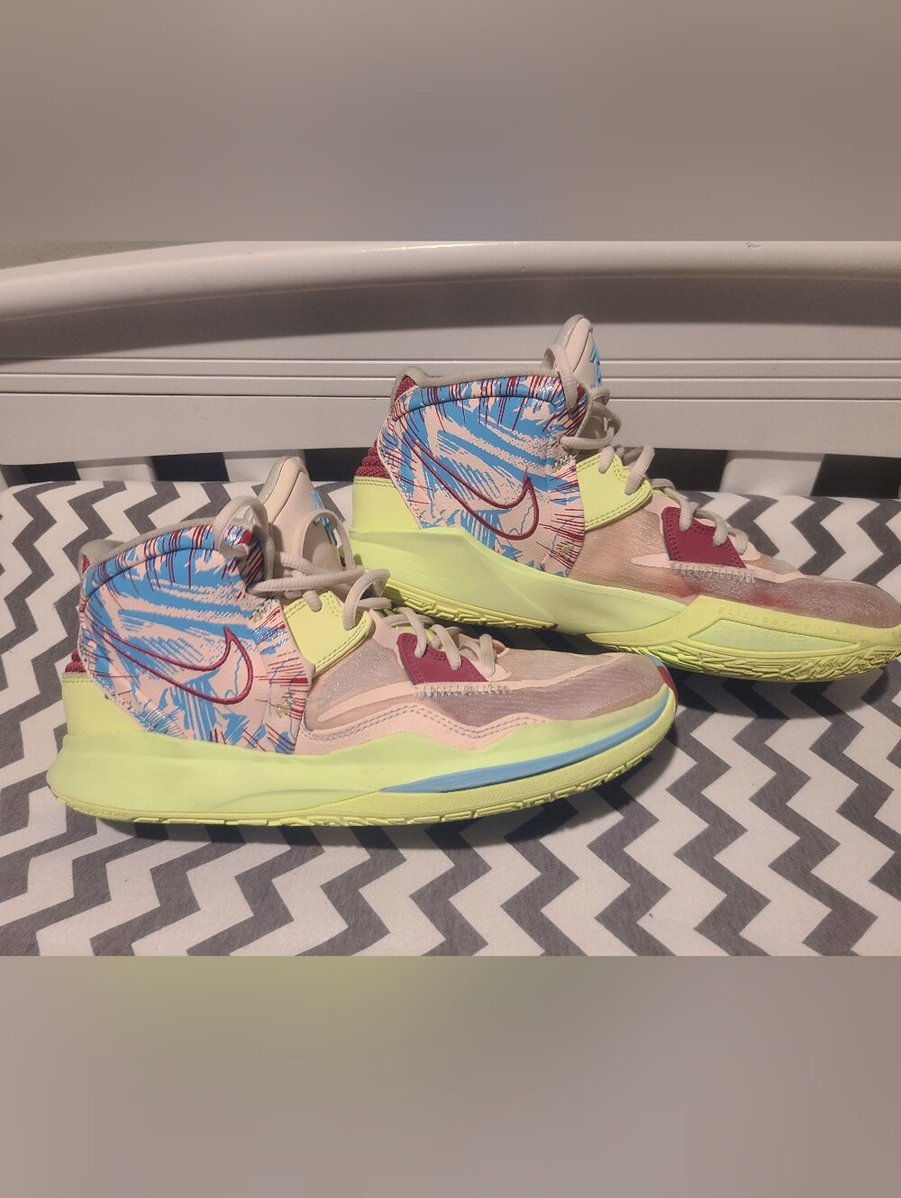 Nike Kids' Multicolor Athletic Sneakers - Pink, Blue & Neon Yellow